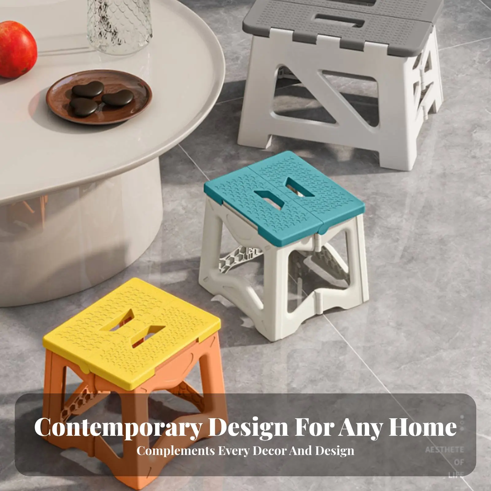 

Foldable Stool Foldable Design Foldable Stepper Space-Saving Portable for Adults, Kids, Home, Outing