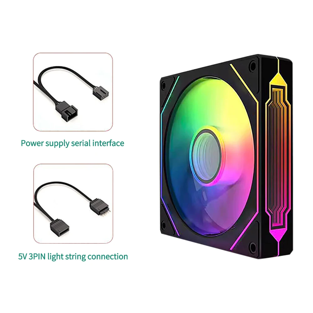 コンピューター用rgbファン、12cm、rgbファン、サイレント、サイレント、ファン、argb pwm、cpuクーラー、ラジエーター、64cfm、リバースブレード、ブラック/ホワイト