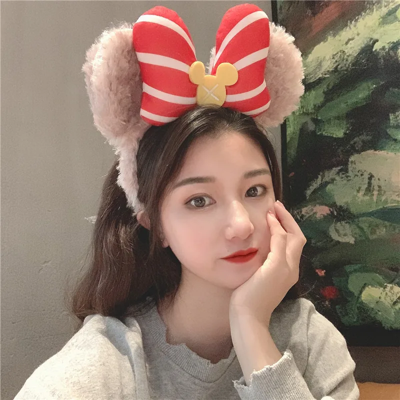 Disney Bow Knot Mickey Hair Band Cute Bear Face Wash Headband Makeup Apply facial mask Hair Card Headwear