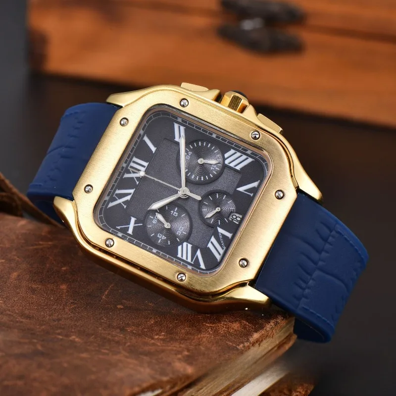 2025 мужские квадратные часы в стиле ретро с календарем из нержавеющей стали, светящиеся водонепроницаемые деловые повседневные кварцевые часы для мужчин, бесплатно