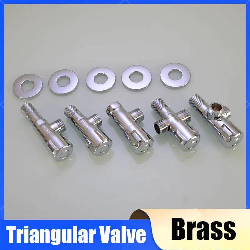 1Pc Brass Bathroom Quick Opening Triangle Valve Faucet Accessories Two-Way Angle Valve 1/2