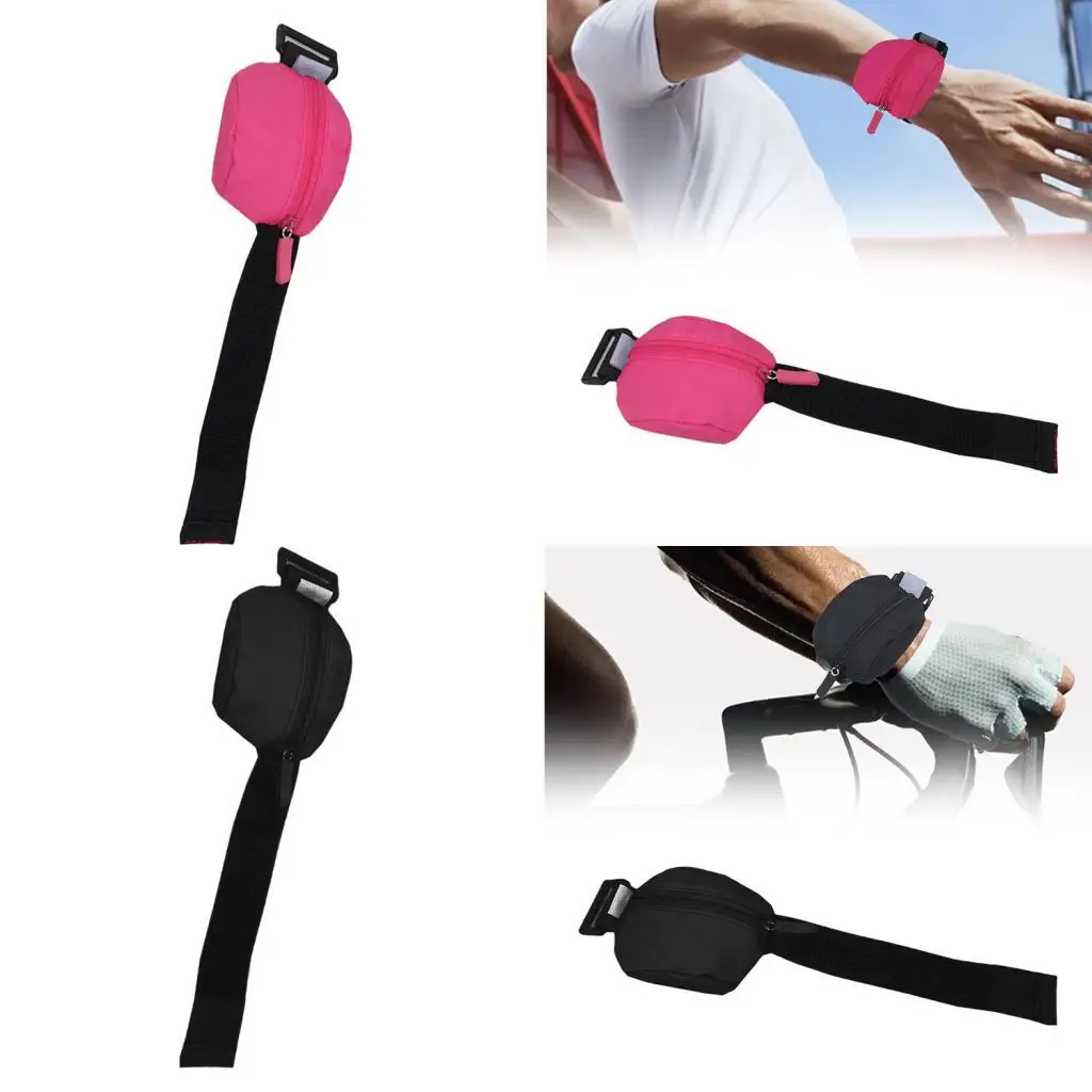 Sports Wrist Purse, Zipper Closure Water Resistant Adjustable Wristband Wrist Wallet