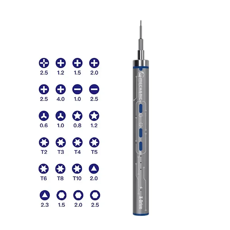 MECCANICO X-DRIVE Set di cacciaviti integrati manuali elettrici multifunzionali Strumenti di riparazione per lo smontaggio del telefono cellulare ad