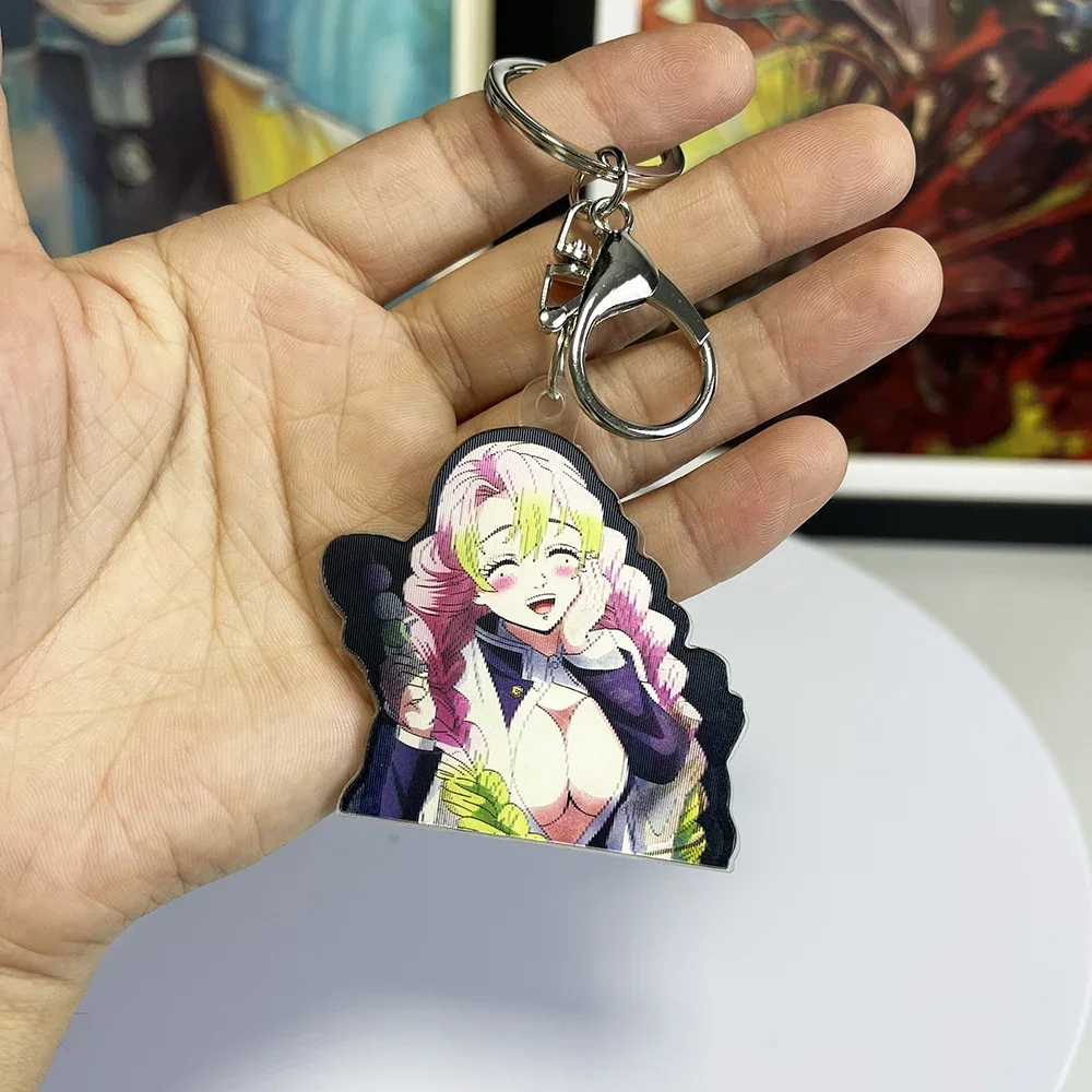 3D Anime Keychain Kanroji Mitsuri Demon Slayer Key ring Decoration Pendants for Cars,Bags,Etc.(Pls Contact us for Full Catalogs)