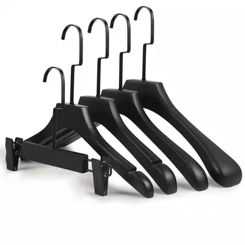 10Pcs/lot Adult Wooden Hangers For Clothes Black Wood Hanger