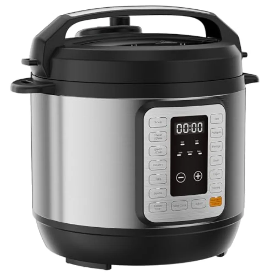 

Мультиварка-скороварка электрическая 16-в-1, 6QT, с керамической чашей для медленного приготовления, риса, приготовления на пару, жарки, супов, йогурта и многого другого, 12 функций