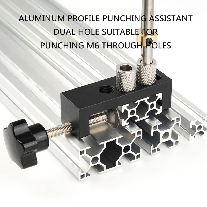 Aluminum Hole Punching Assistant Set for M6 Double Hole Accuracy Enhancement Tasks Metalworking 2020/2040/3030/3060/4040