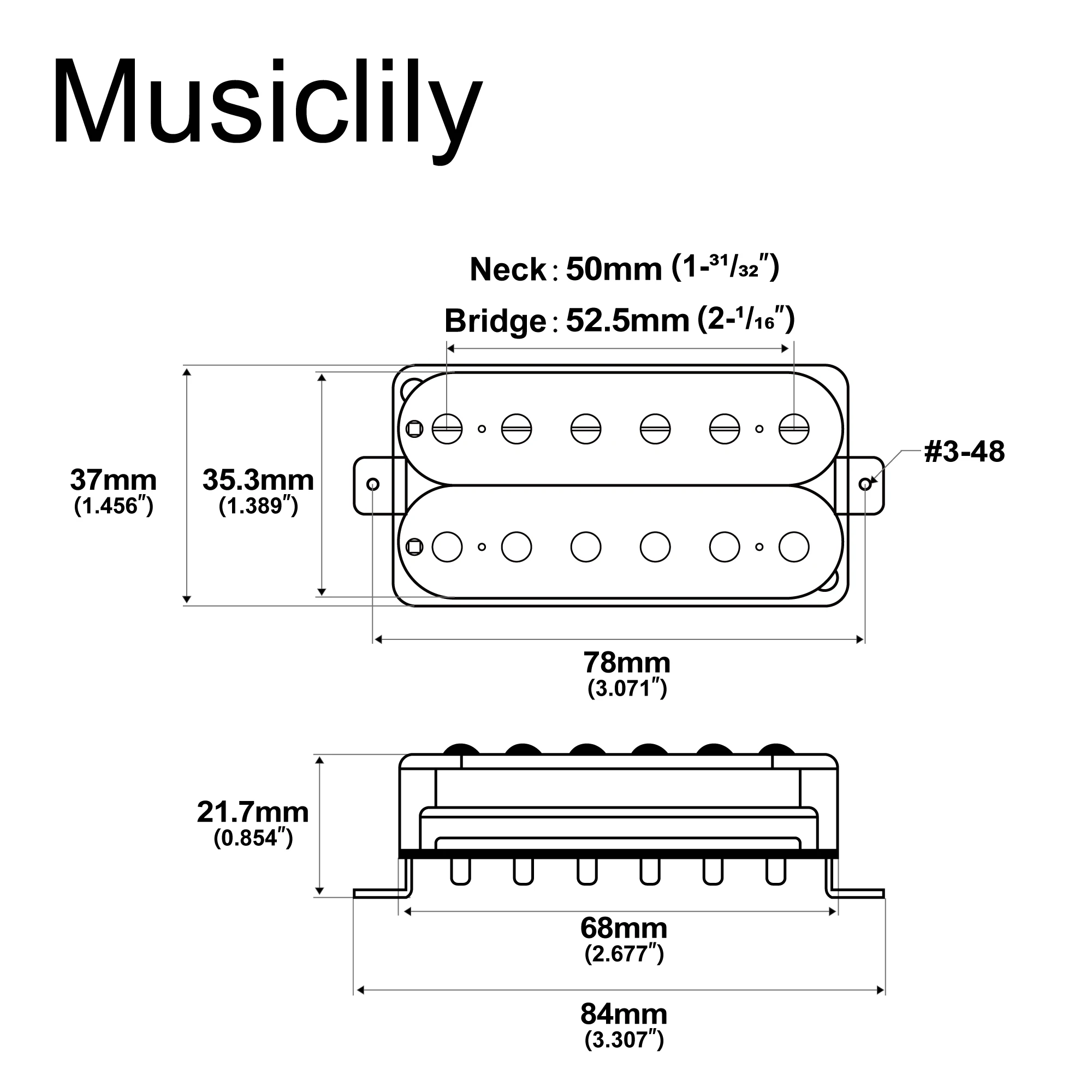 Artec VH-Rock-A Alnico 5 Uncovered Humbucker Electric Guitar Neck Bridge Pickup