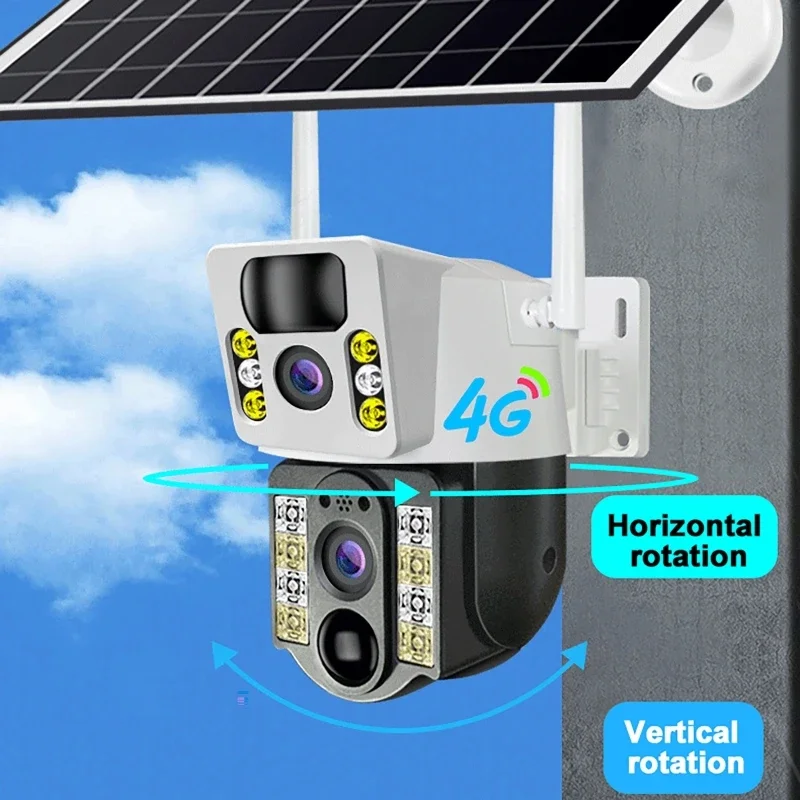 8PM Solar Camera 4K Dual Lens Wifi Style Outdoor Dual Screen PIR Human Detection IP66 CCTV Video Surveillence Motion Alarm Cam. view 6