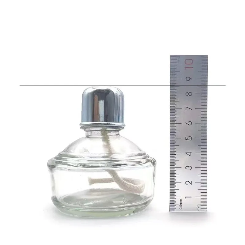 1pcs Professional Alcohol Lamp Laboratory Use Thickened Glass Alcohol Lamp Heating and Disinfection with Metal Cover Best Tool