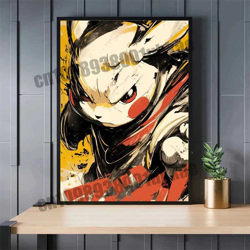 

Anime Pokemon Gengar Pikachu Eevee Colorful Printed Canvas Painting HD Poster Room Art Deco Background Wall Christmas Kids Gift