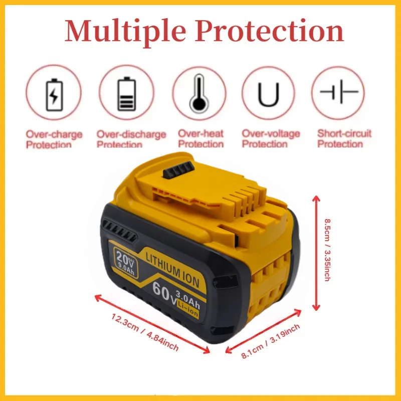 9Ah استبدال البطارية ل DeWei 20 فولت/60 فولت ماكس بطارية ليثيوم أيون ل DCB547-XJ DCB200 DCB606 DCB201 لبطاريات أداة فليكس فولت #1
