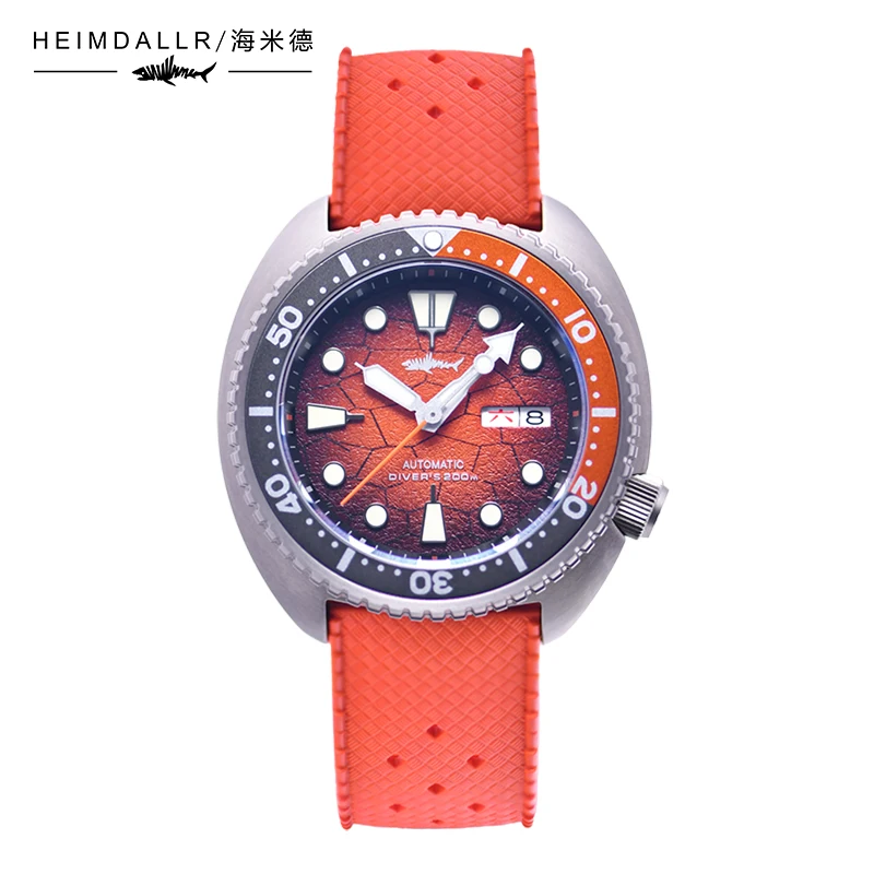 Heimdallr Titanium Watch Abalone NH36A Automatic Mechanical Movement 47mm Calendar C3 Lume Rubber Watch Band Men's Watches