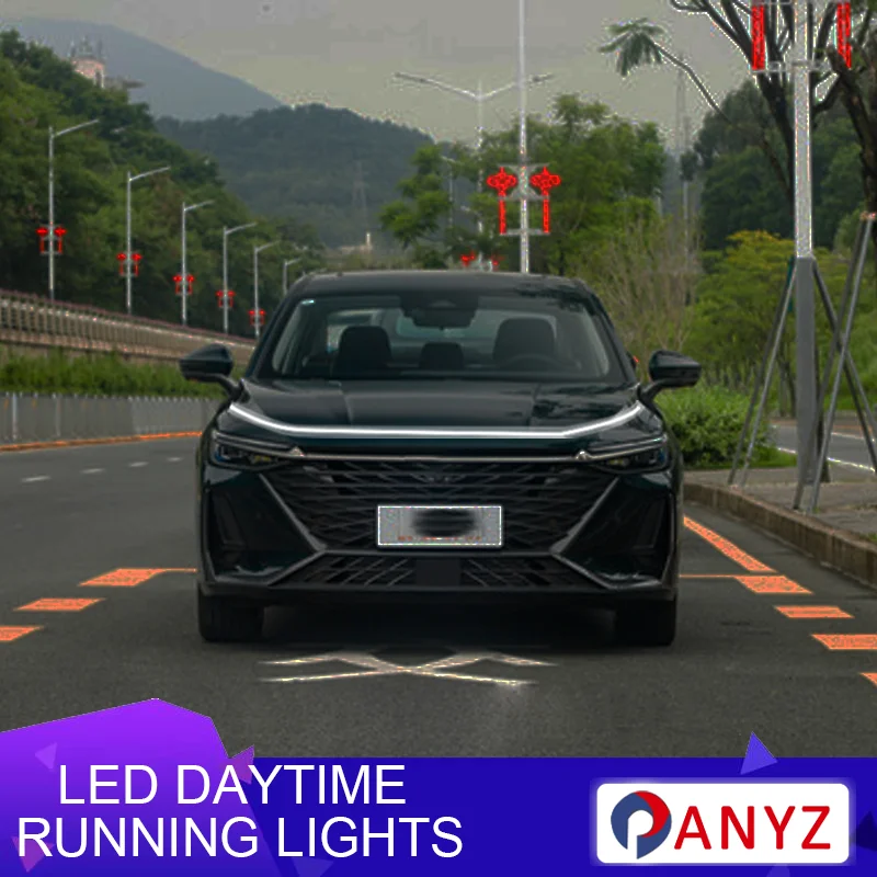 

ДЛЯ Chery tiggo4 7 8pro 7 qq3 fulwin 2 светодиодные дневные ходовые огни сканирования капота автомобиля DRL направляющая декоративная лампа окружающего света 12 В