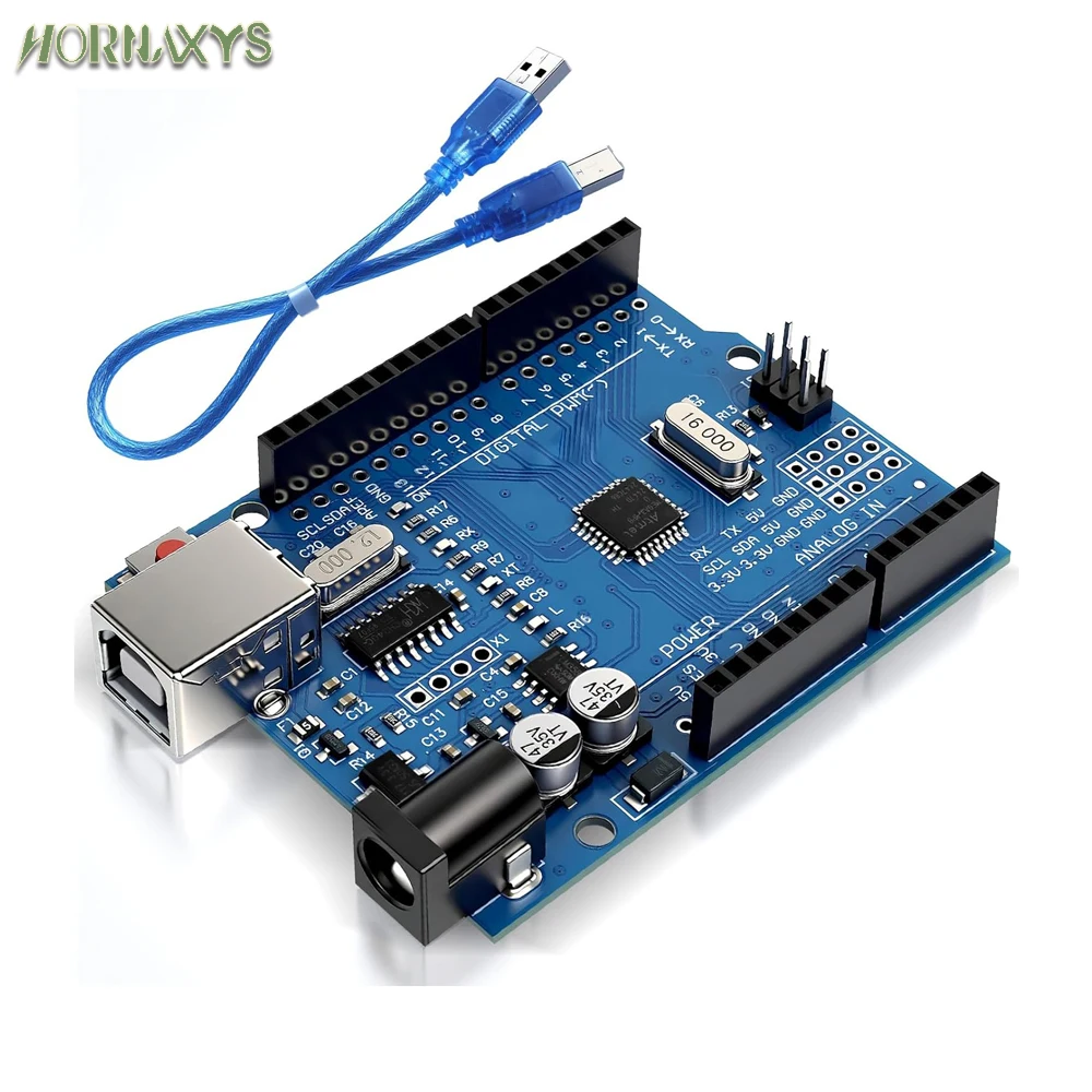 10/1PCS UN0 R3 Board ATmega328P Development Board with Pin Header and Cable Compatible with Arduino IDE Projects