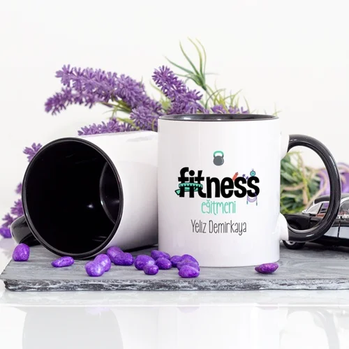 Tasse personnalisée colorée bleu marine pour entraîneur de Fitness