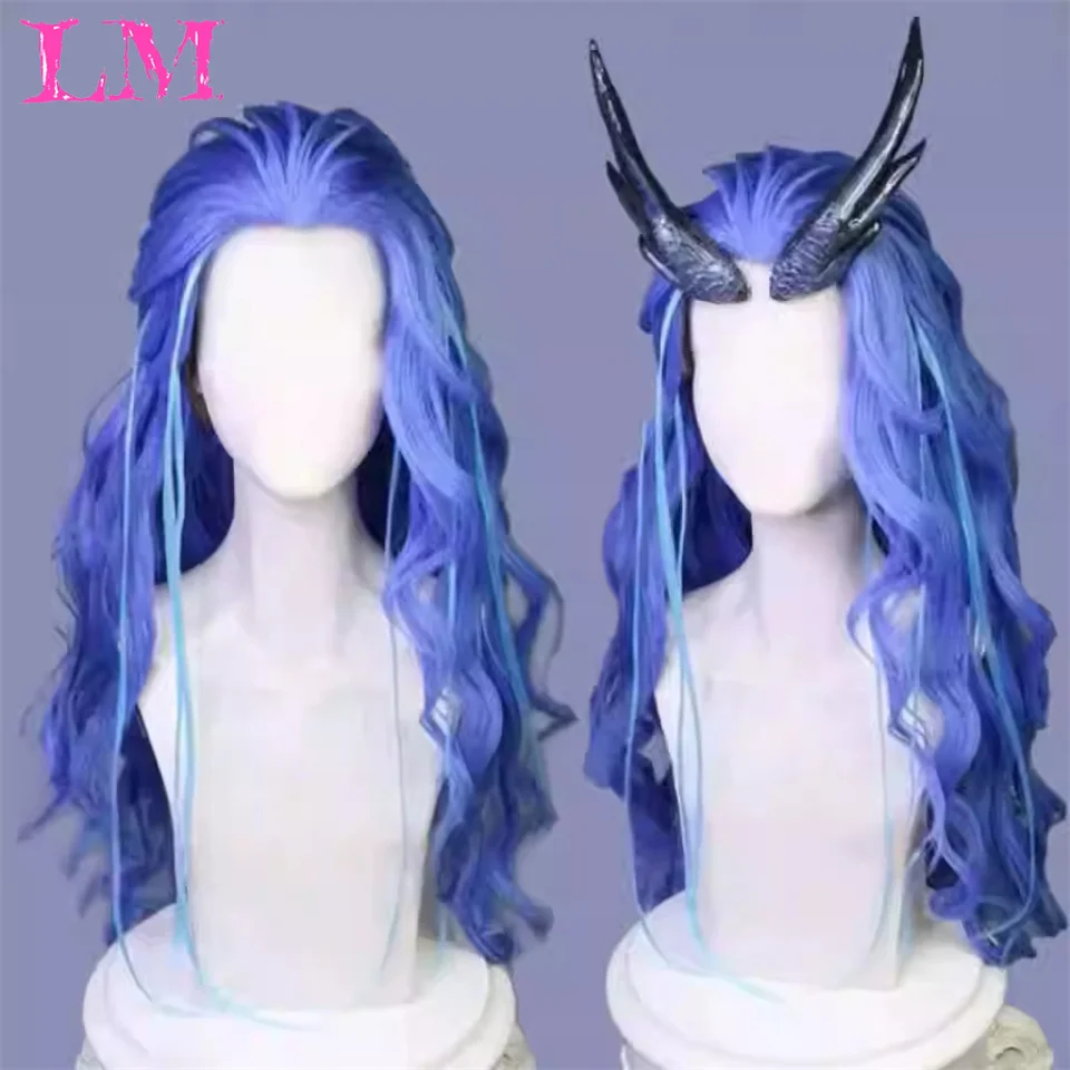 

LM Blue Wig Straight Synthetic Lace Front Wig Glueless Wigs Ready to Wear Long Blue Hair Wig Synthetic Hair Lace Wigs for Women
