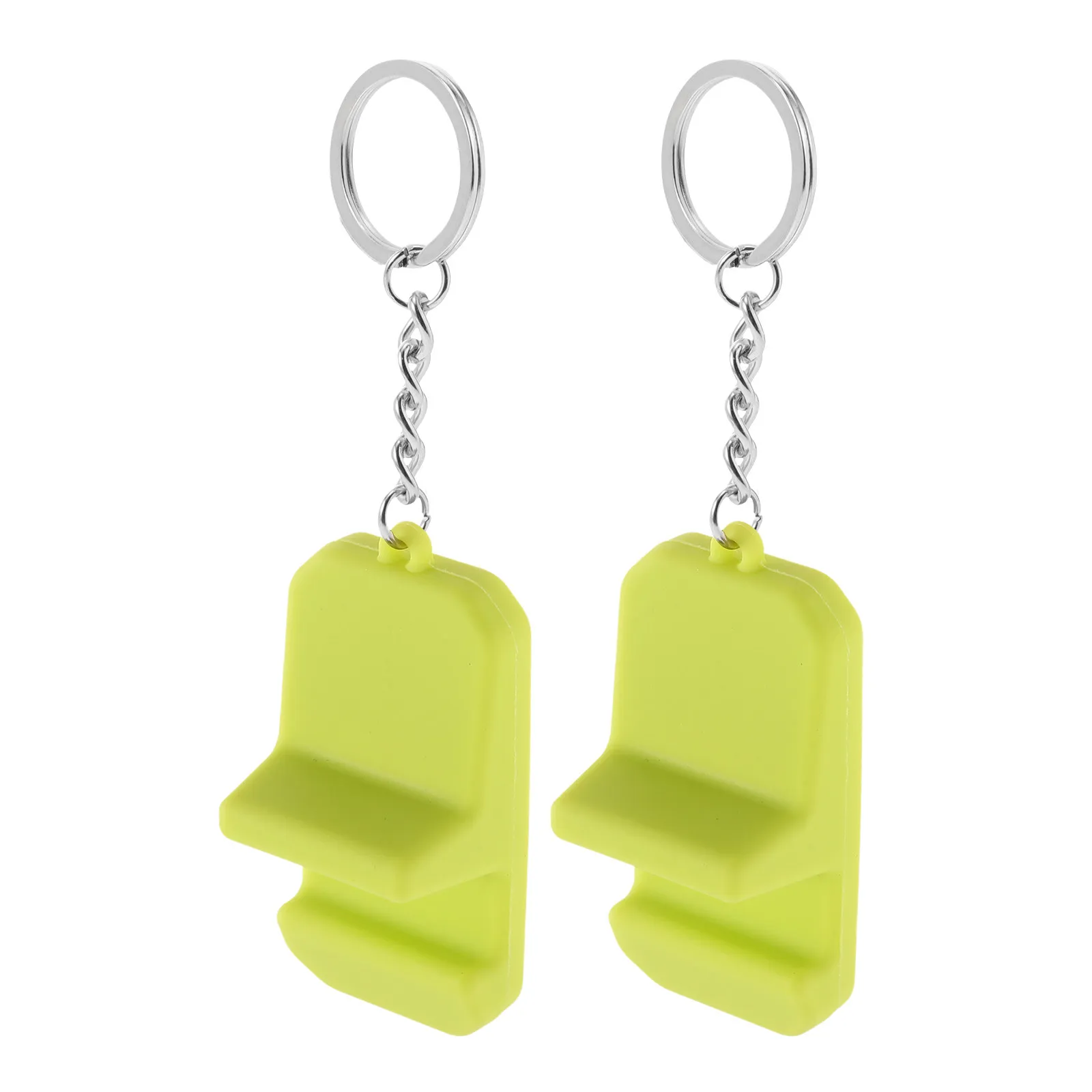 2Pcs Mobile Phone Holder Keychain Mini Portable Foldable PVC Cell Phone Stand Desk Holder Stable Non-Slip Blue