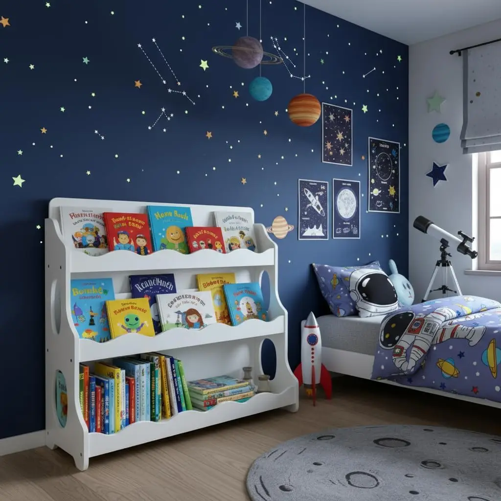 

White 3-Tier Kids Book Shelf with Scalloped Design, Montessori Wooden Storage for Books and Toys