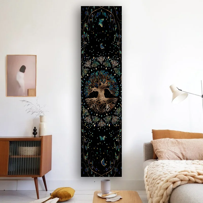 Planet Moon Flower Tapestry Tree Of Life Black Background Living Room Bedroom Bathroom Wall Hangings Home Decoration Decor