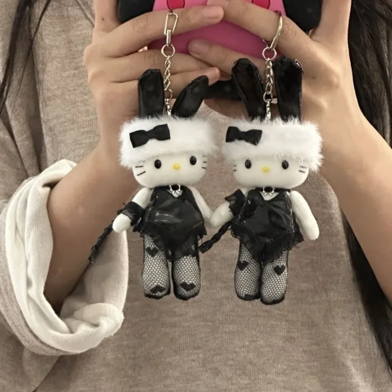 

Sanrio мультфильм Kawaii Hello Kitty Bunny костюм для девочек длинноногая сумка Kitty подвески плюшевые игрушки рюкзаки брелки рождественские подарки