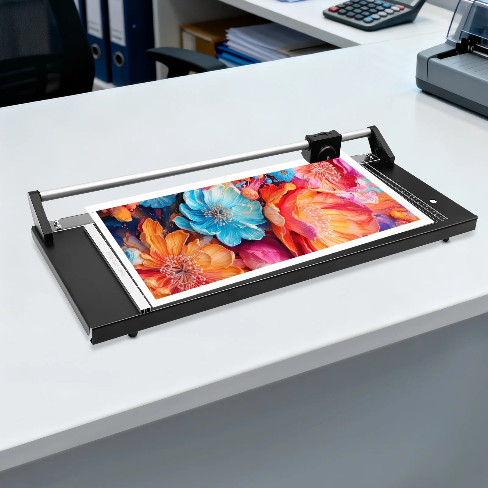 

Universal Black Rotary Paper Trimmer Smooth Edge Cutting Easy Installation Protective Package For Photography Studio Office Use