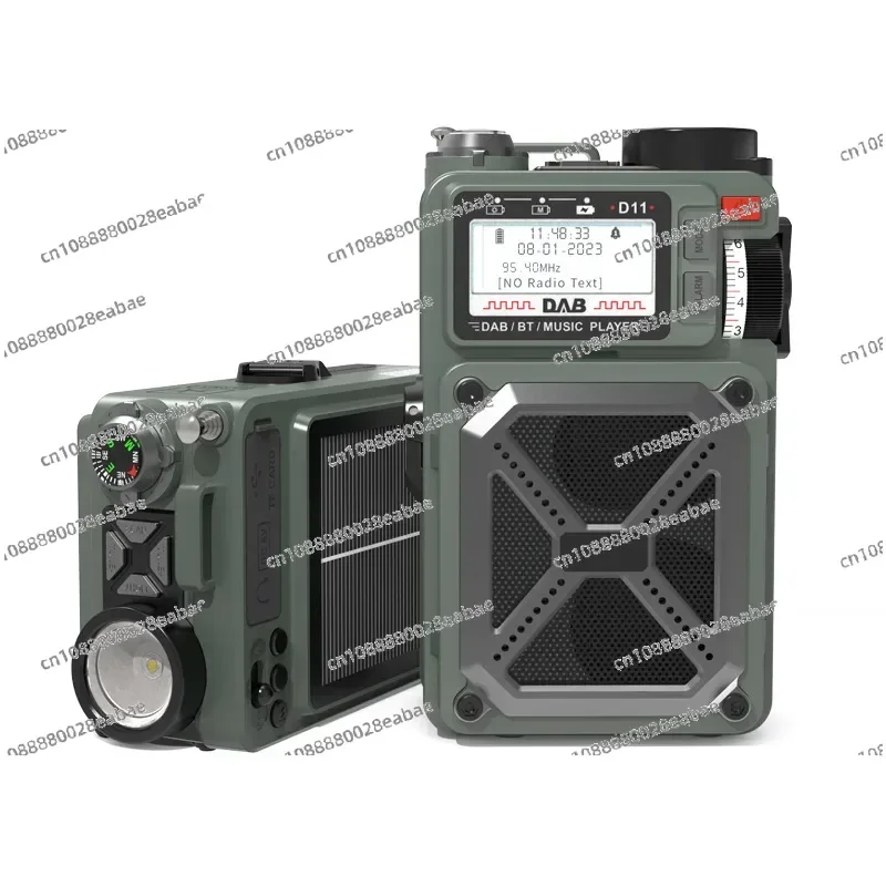 2024 New Outdoor Portable Hand Cranked Solar Emergency Radio Bluetooth Speaker Military Style DAB Radio Generator