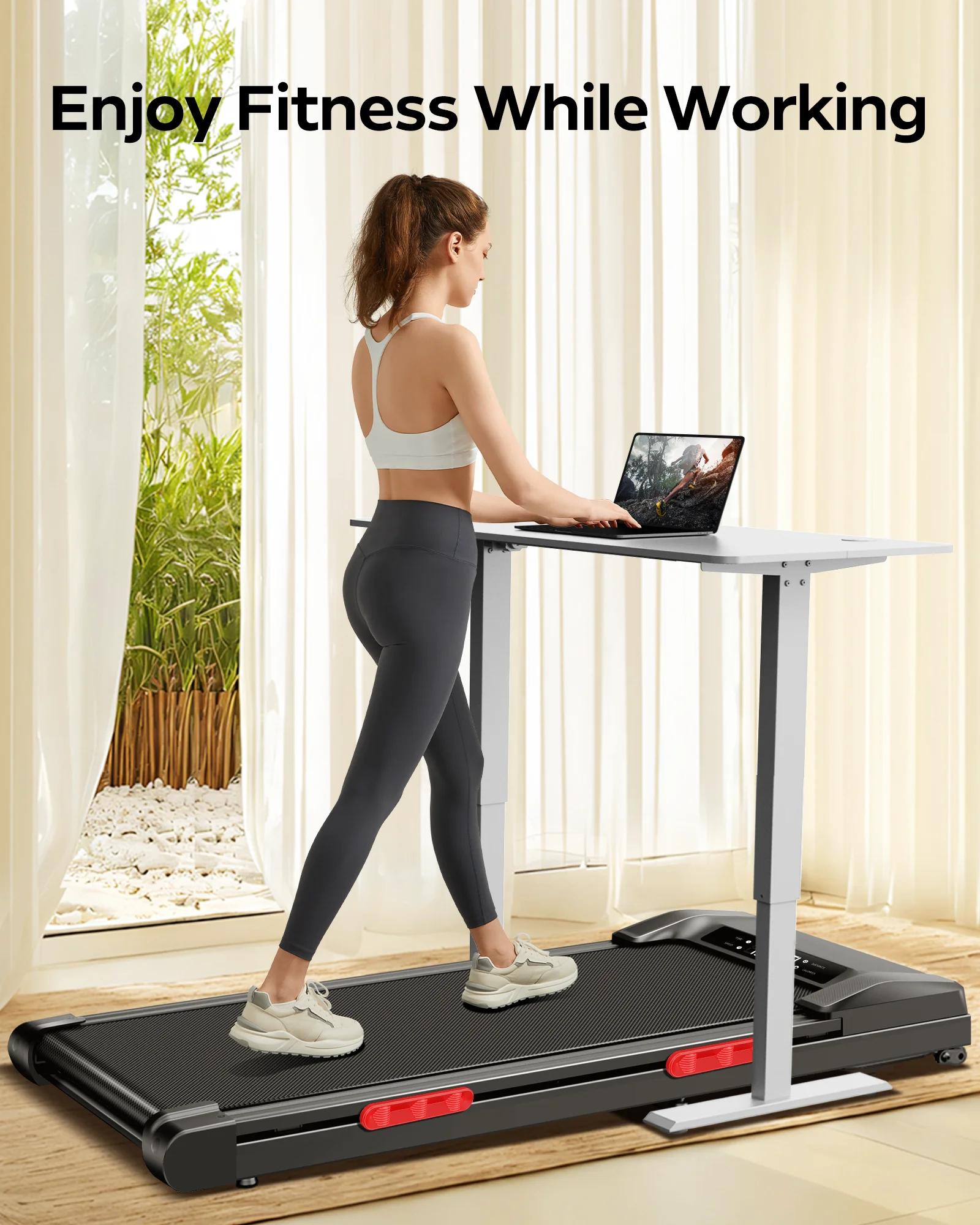 

CURSOR FITNESS Walking Pad: Incline, Under-Desk, 3-Shock Absorption, 2.5HP Quiet Brushless, Portable, Remote Control