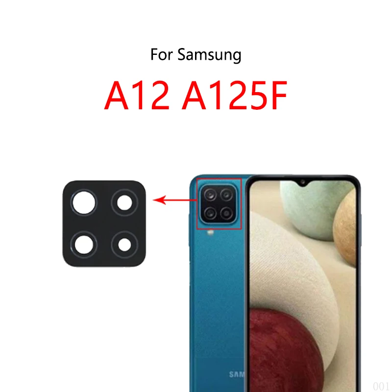 2PCS/Lot For Samsung Galaxy A12 A125F Back Lens Rear Camera Glass Lens Mirror