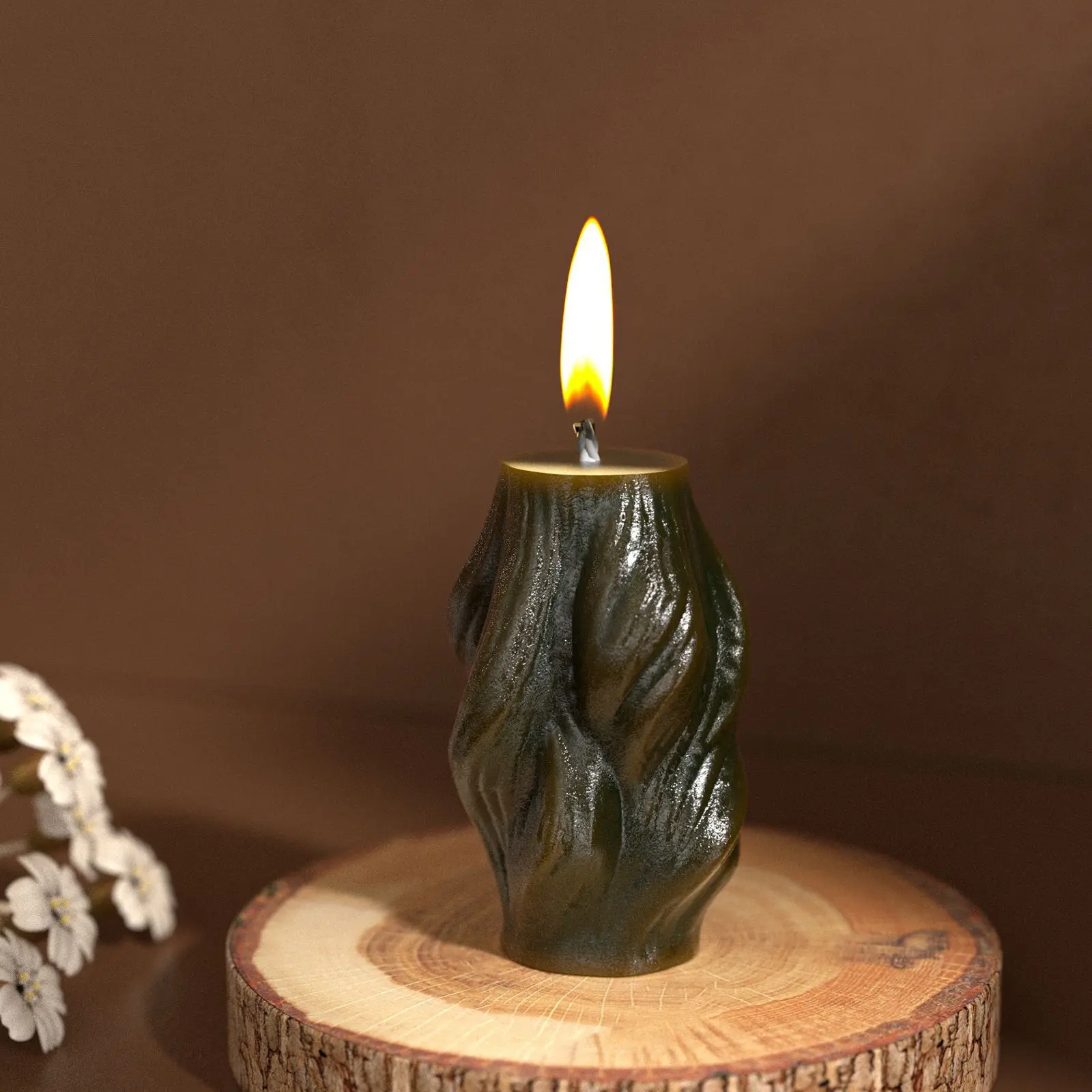 DIY Geometric Rotating Thread Candle Silicone Mold Irregular Cylindrical Scented Candle Plaster Mould