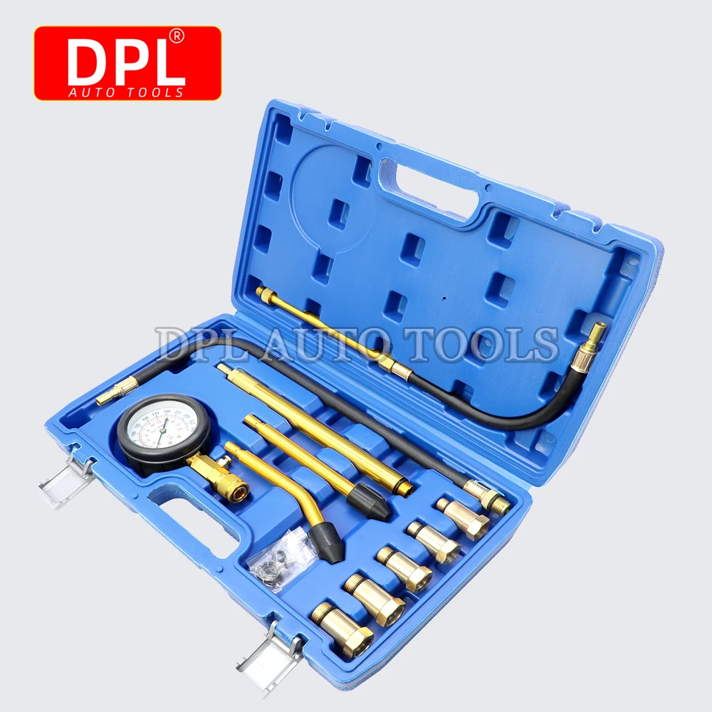 11pcs Car Compression Tester Petrol Cylinder Compression Meter Motorcycle Compression Tester for Petrol Engines