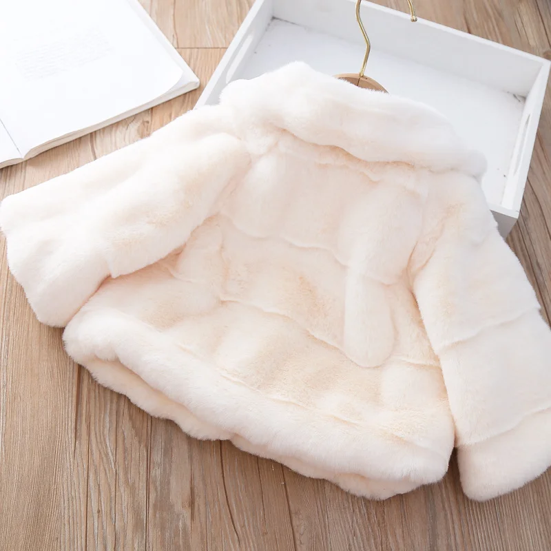 Girls Baby Thick Toddler Clothing Baby Girl Bow Imitation Fur Cloak Cape Coat Clothes Fall Winter Birthday Outerwear Coats