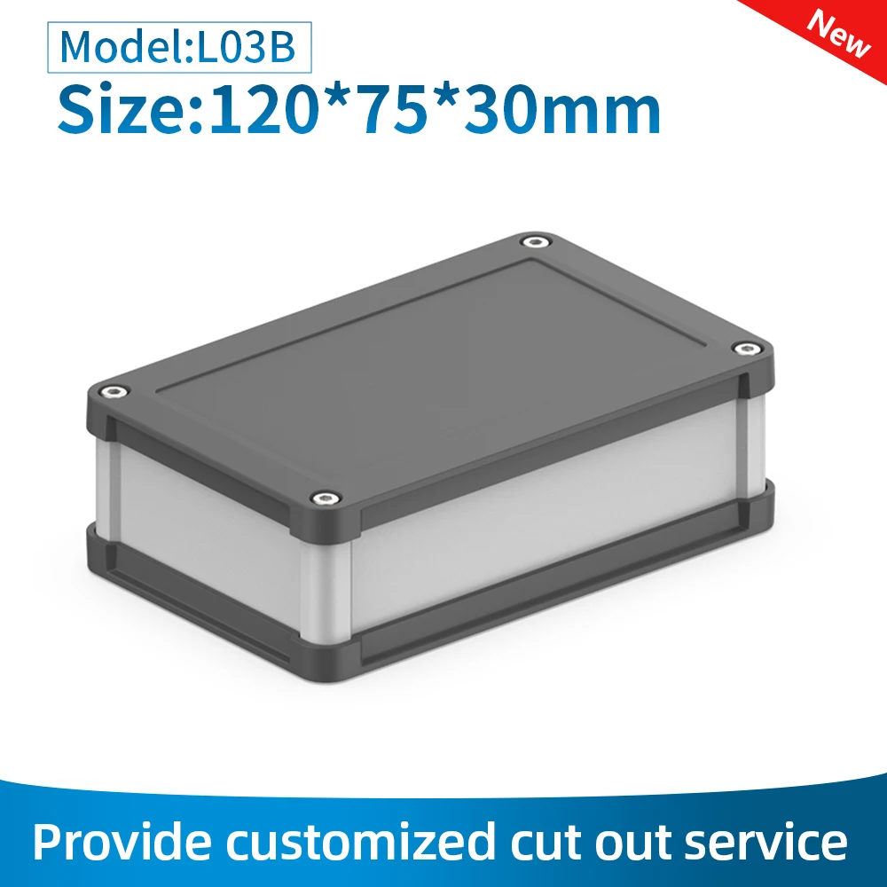 Outdoor Waterproof Electric Box IP68 Power Atlectric Mounting Housing Plastic Cover Aluminium Project Enclosure L03B 120*75mm