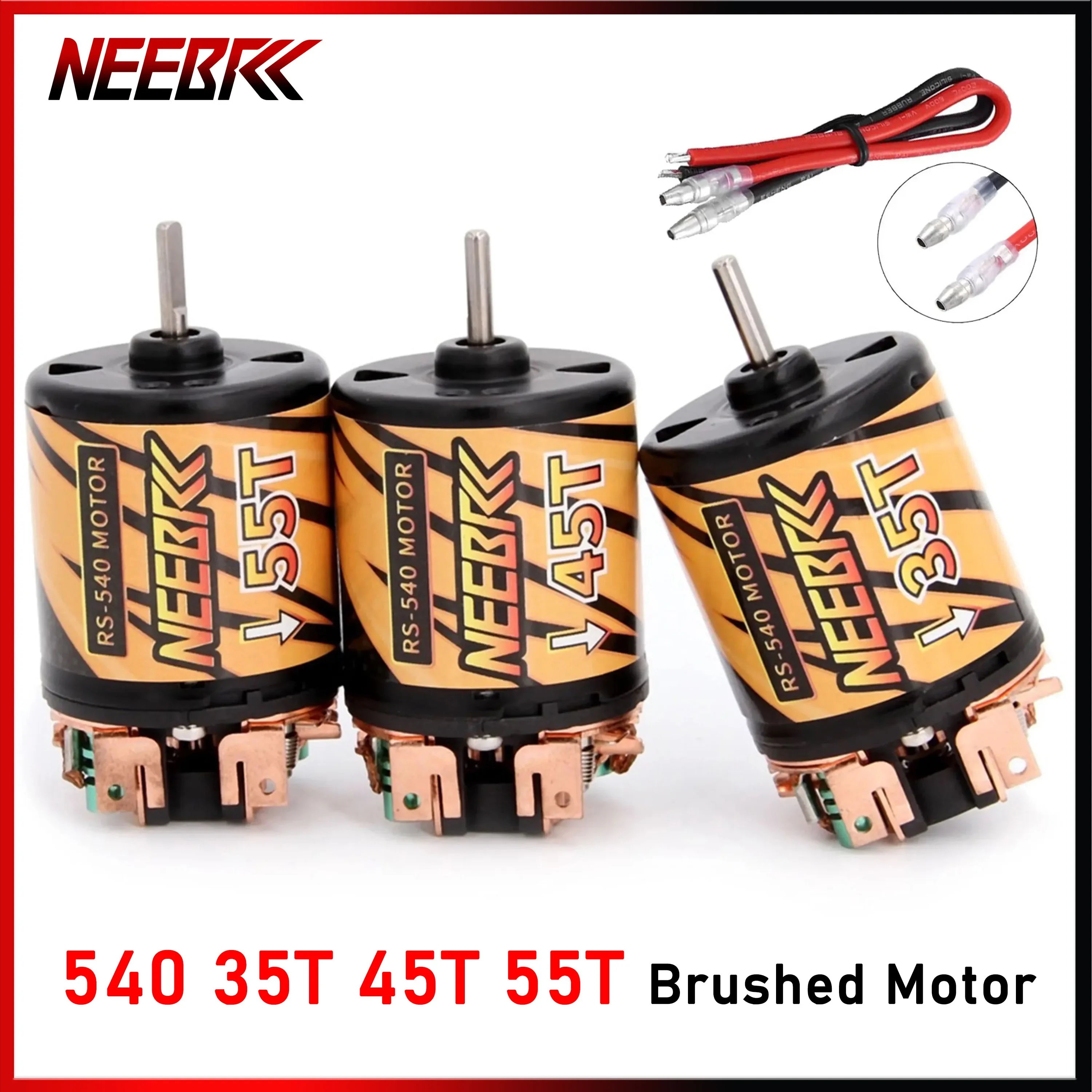 

NEEBRC 540 Brushed Motor 35T 45T 55T 3-Slot for 1/10 RC Car Crawler Axial SCX10 AXI03007 90046 Traxxas TRX4 D90 MST Slash TRX6