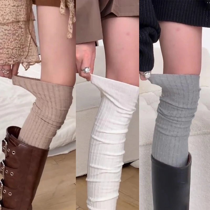 

Spring Knitted Boots Long Socks Knee High Sock Breathable Autumn and Winter Japanese JK Casual Stocking Harajuku High Socks