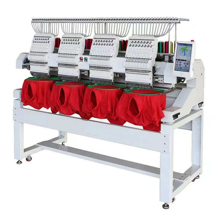 Computerized 12/15 Needles 4 Heads Embroidery Machine for T-shirt/bags/socks/CAPS/flat Materials
