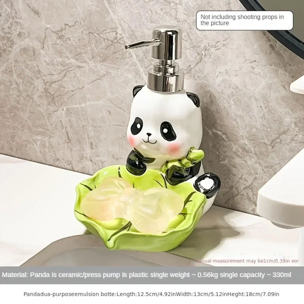 Bathroom Soap Dispenser Bottle Shower Gel Press Bottle Ceramic Panda Bottle Lotion Bottle Soap Liquid Dispenser Soap Dish Soap
