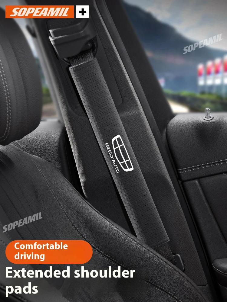 Geely monjaro coolray gx3 atlas boyue emgrand ec7 ec8 gc6 gc9 cinto de segurança do carro almofada de ombro camurça cintos de segurança protetor de ombro
