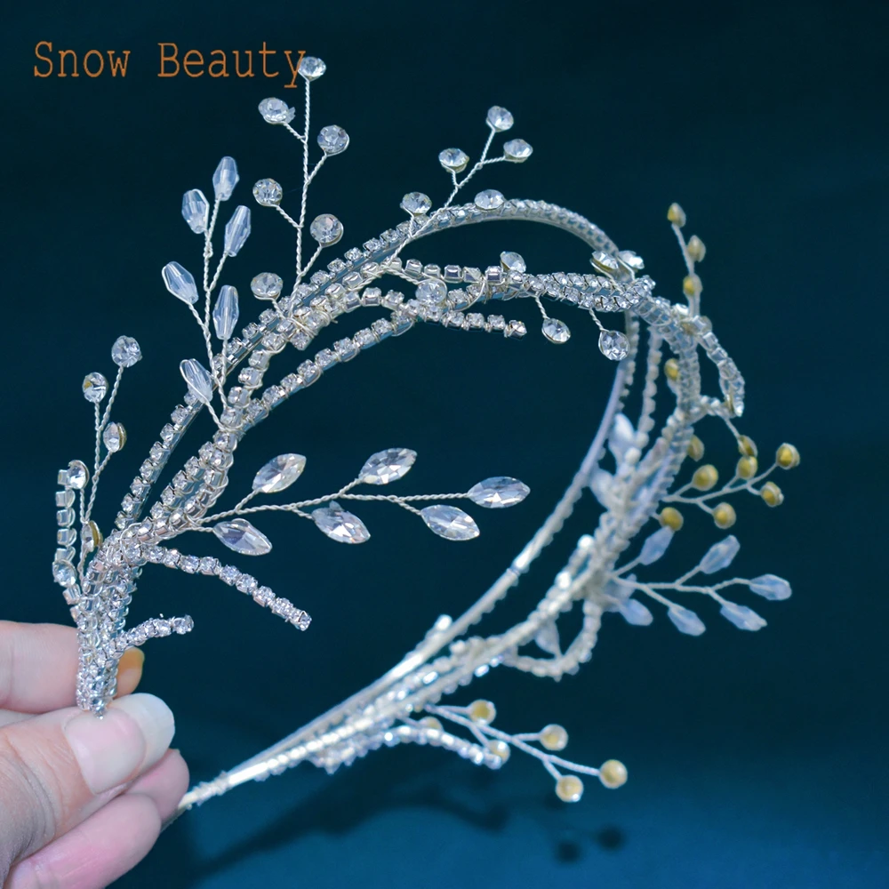 

DZ119 Fashion Bride Hair Band Soft Wedding Hairband Hair Accessories for Women Pageant Headwear Bride Hair Jewelry Women Tiaras