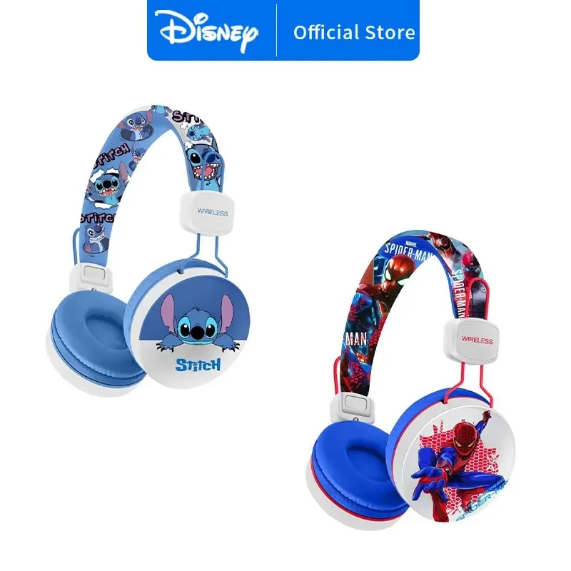 Disney Stitch Headphones Bluetooth Wireless Earbuds HIFI Stereo Gaming Headsets with Mic for Spider Man Kids Anime Cartoon MF601