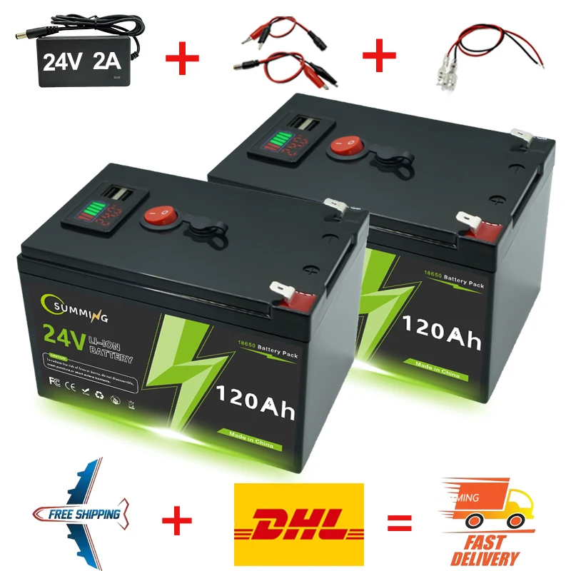 

LiFePO4 24V 4000+ Deep Cycles 18650 Lithium 120Ah Battery Built-in BMS,for UPS, Kayak Fish Finder, Solar Panel,Power Wheels