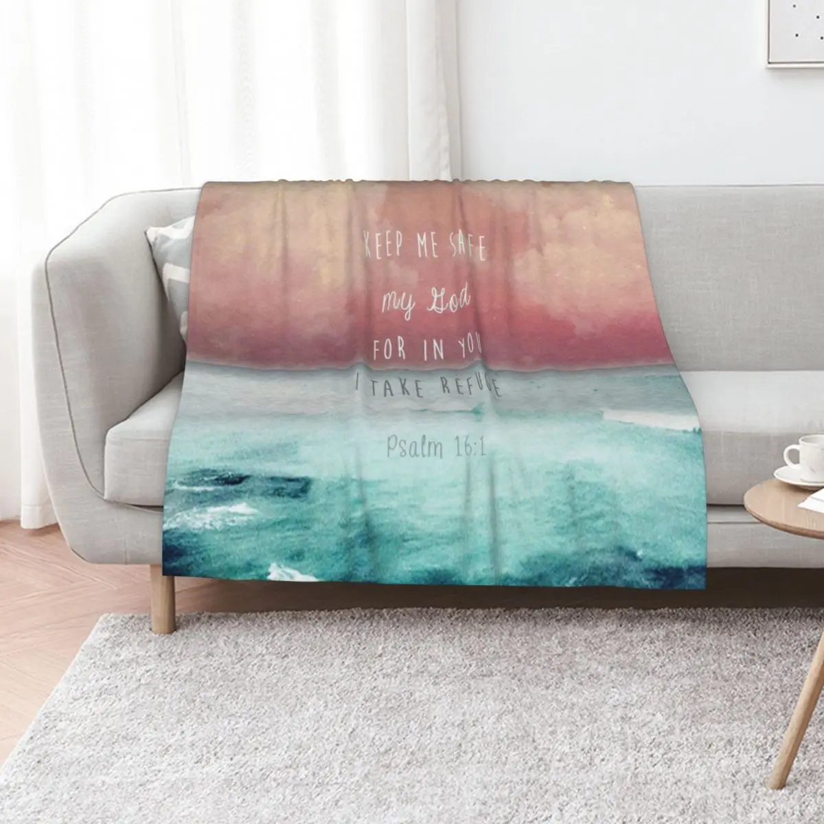 Psalm 16:1 - Refuge Throw Blanket Luxury Brand Softest Single warm for winter Hair Hairy Blankets