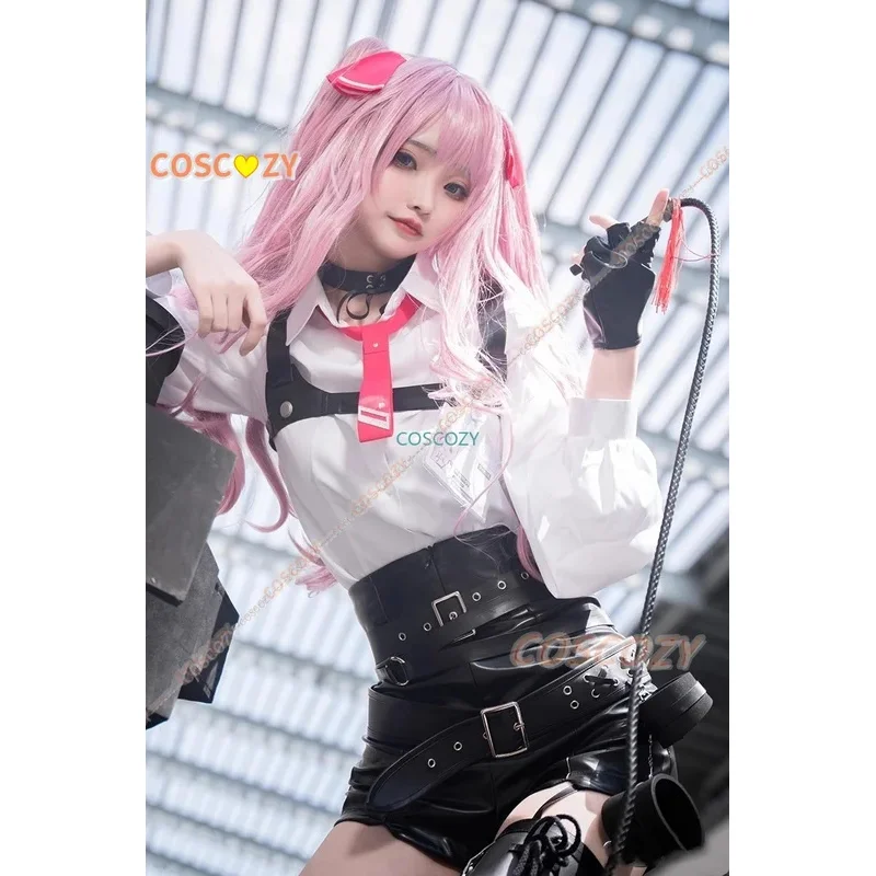

Goddess of Victory NIKKE Yuni Cosplay Costume Whip Wig Women Game Uniform Sexy PU Straitjacket Halloween Suit Anime Clothes