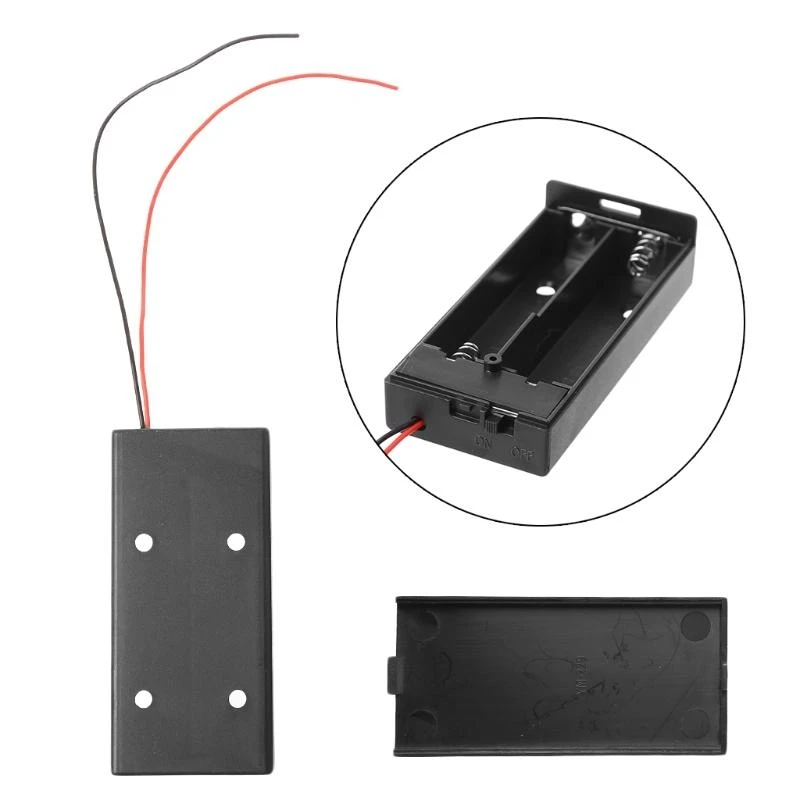 P5EA 3.7V 18650 Battery Storage Box for Case Batteries Clip Container with Wire