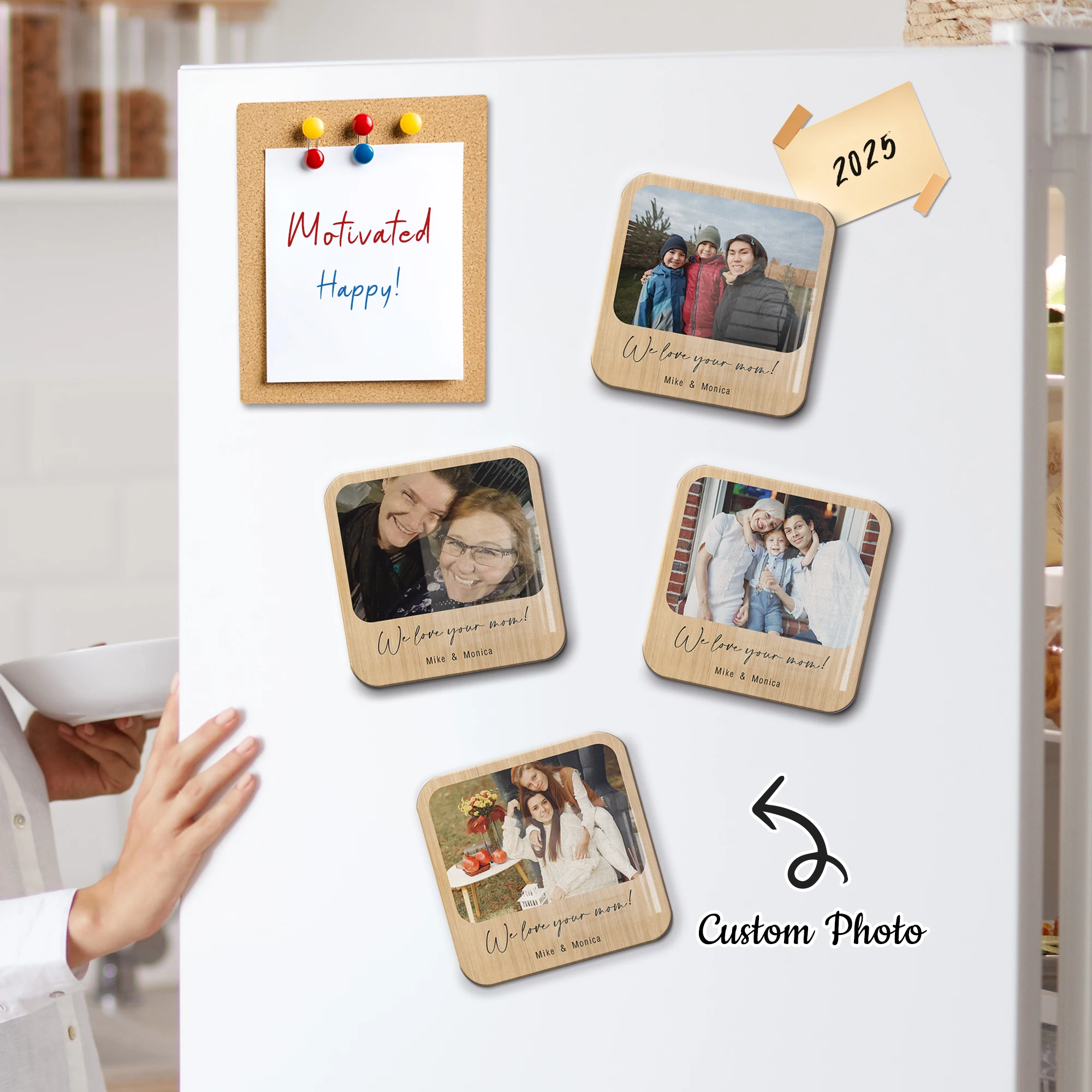 

Personalized And Mom Exclusive Photos Acrylic Refrigerator Magnets Custom Gifts Family Kitchen Restaurant Whiteboard Home Decor
