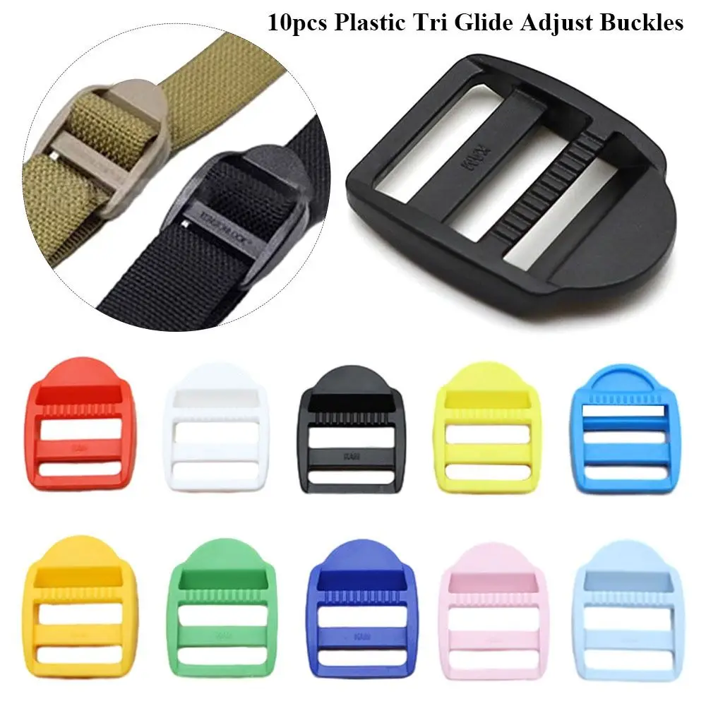 10pcs 32*20mm Ladder Lock Slider Hot sale Plastic  Accessories Tri Glide Buckle 10 Colors Adjust Buckles Outdoor Tool