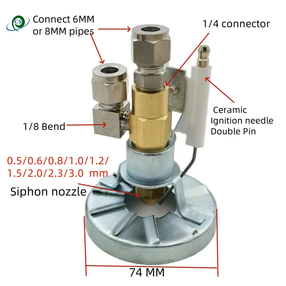 

Diesel Heavy Oil Nozzle, Oil Fuel Nozzle,Air Atomizing Sprayer, Burner Accessories,Waste Oil Burner Nozzle, Siphon Full Cone