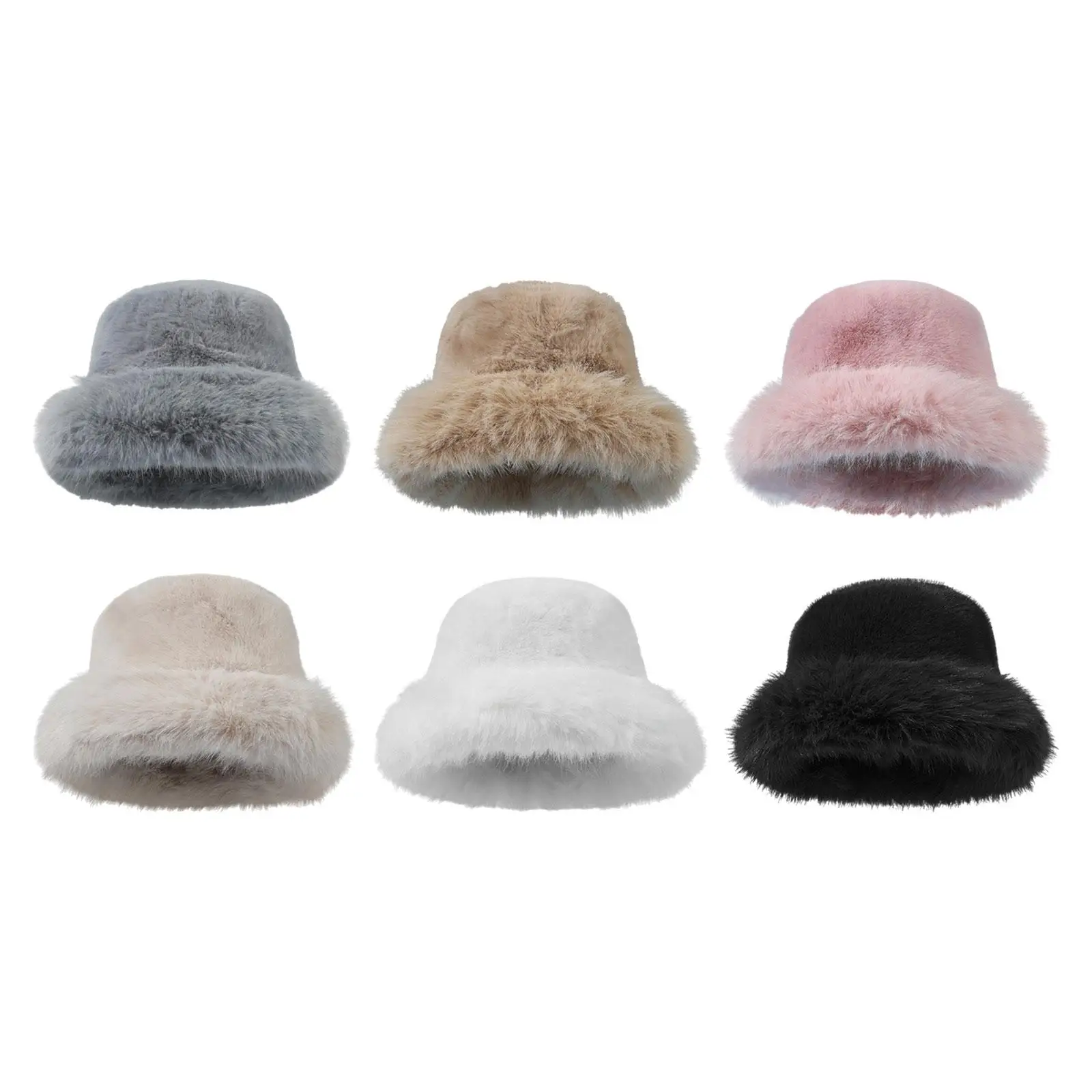 قبعة دلو شتوية من الفرو الصناعي ناعمة للنساء والسيدات، قبعة روسية سميكة من القوزاق، قبعة صياد فروي، قبعة ثلج للرحلة