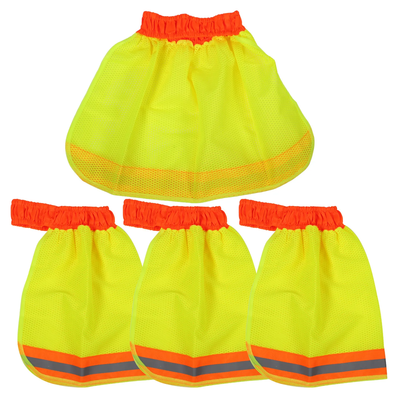 

4Pcs Outdoor Sun Shade for Hard Hat Reflective Full Brim Mesh Neck Protector Breathable Polyester High Visibility Safety