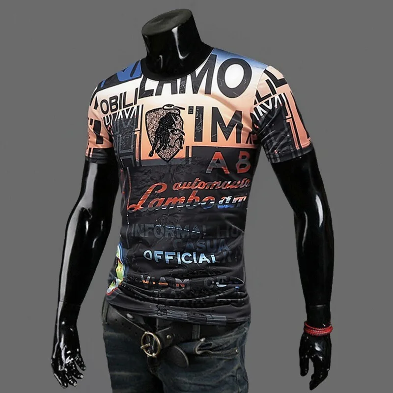 

Мужская модная футболка Ice Silk Slim Fit с коротким рукавом, быстросохнущая, дышащая, эластичная, для бега и фитнеса, с коротким рукавом, Art The...